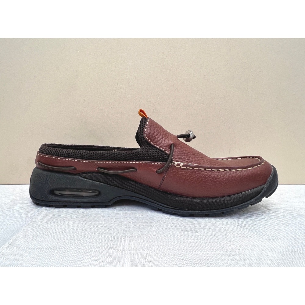 Cole Haan Nike Air Mule Loafers Womens 8B Brown Excellent Leather Slip On Toggle - Picture 2 of 9